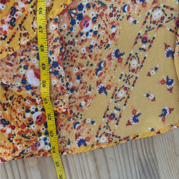 Yellow Flutter Sleeve Wrap Midi Dress - Picture 11 of 11